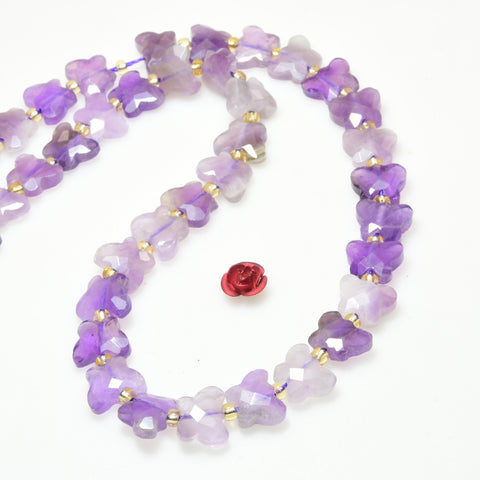 Natural Amethyst Faceted Butterfly Beads Loose Gemstones Wholesale Jewelry Making Stuff Semi Precious Stone