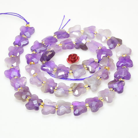 Natural Amethyst Faceted Butterfly Beads Loose Gemstones Wholesale Jewelry Making Stuff Semi Precious Stone