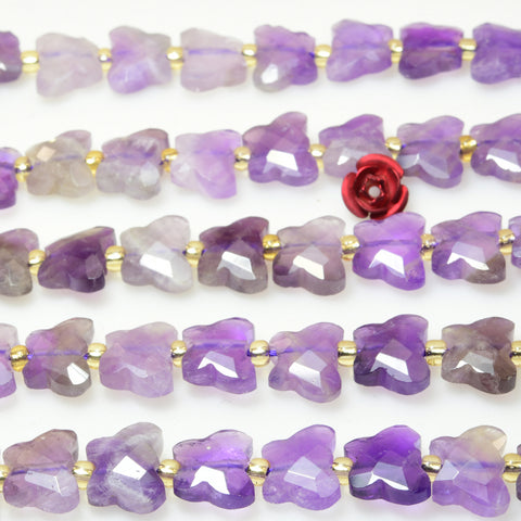 Natural Amethyst Faceted Butterfly Beads Loose Gemstones Wholesale Jewelry Making Stuff Semi Precious Stone