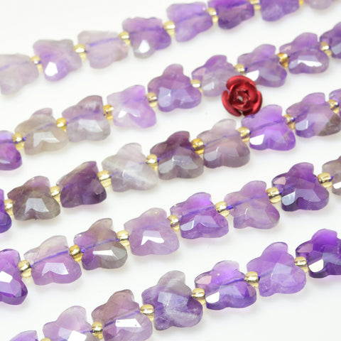 Natural Amethyst Faceted Butterfly Beads Loose Gemstones Wholesale Jewelry Making Stuff Semi Precious Stone