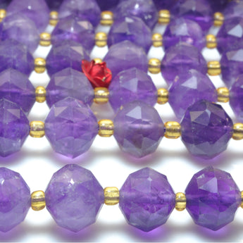 Natural Amethyst Faceted HANG Rondelle Beads Loose Purple Crystal Stone Wholesale Gemstones for Jewelry Making DIY Bracelet Necklace