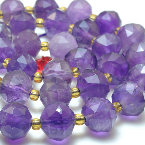 Natural Amethyst Faceted HANG Rondelle Beads Loose Purple Crystal Stone Wholesale Gemstones for Jewelry Making DIY Bracelet Necklace