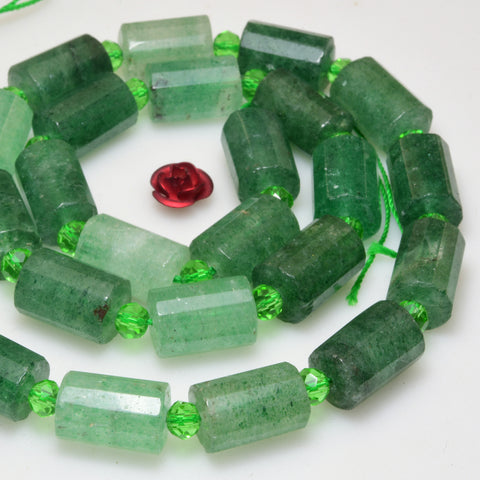 Natural Green Strawberry Quartz Crystal Stone Faceted Cube Beads Loose Gemstones Wholesale Jewelry Making Stuff Semi Precious Stone