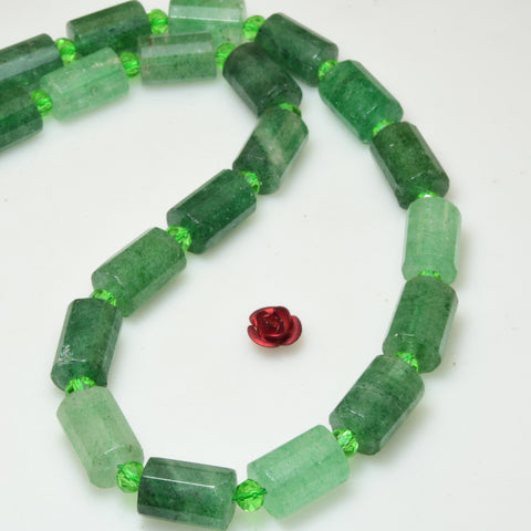 Natural Green Strawberry Quartz Crystal Stone Faceted Cube Beads Loose Gemstones Wholesale Jewelry Making Stuff Semi Precious Stone