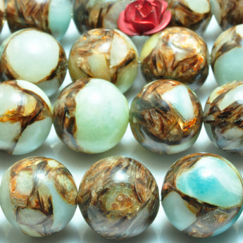 Synthetic Bronzite Opal Smooth round beads wholesale for jewelry making bracelet necklace