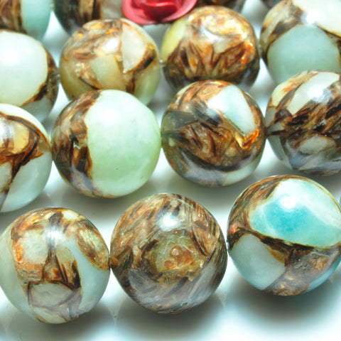 Synthetic Bronzite Opal Smooth round beads wholesale for jewelry making bracelet necklace