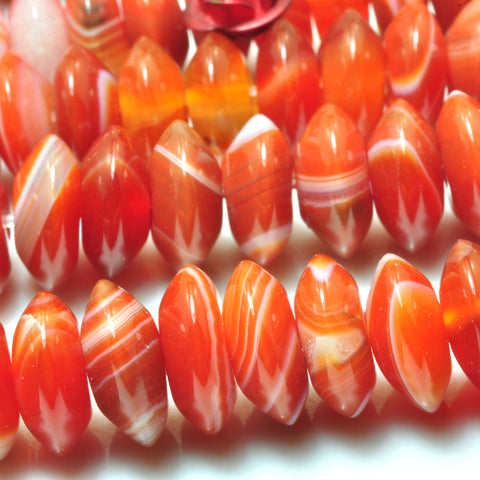 Red Banded Agate smooth rondelle beads Stripe Agate gemstone wholesale loose stone for jewelry making diy bracelet