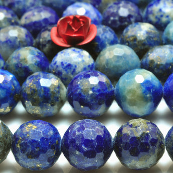 Natural Lapis Lazuli Mini faceted round loose beads wholesale gemstone for jewelry making bracelet DIY