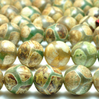 Tibetan Agate Dzi turtleback smooth round beads wholesale loose gemstone for jewelry making diy