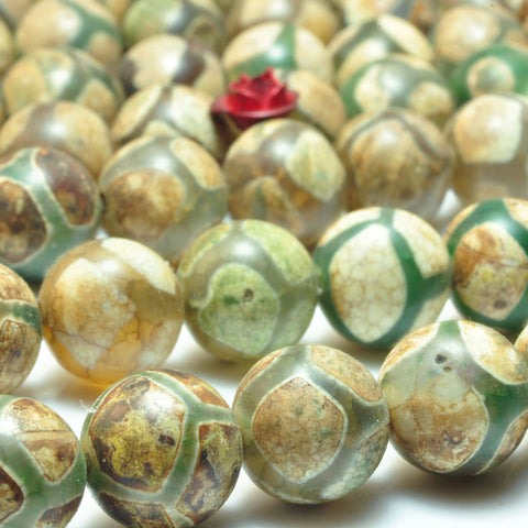 Tibetan Agate Dzi turtleback smooth round beads wholesale loose gemstone for jewelry making diy