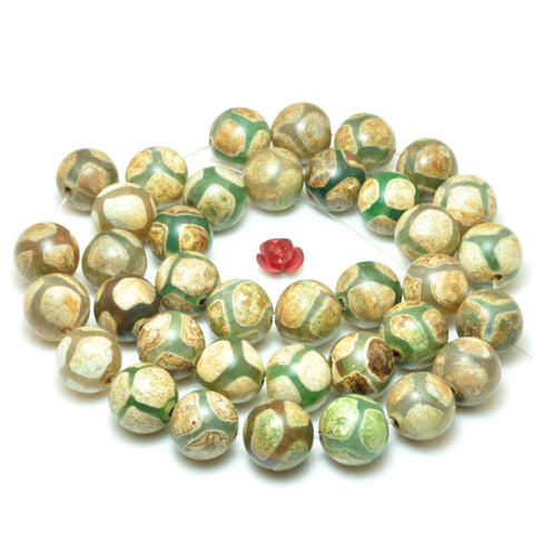 Tibetan Agate Dzi turtleback smooth round beads wholesale loose gemstone for jewelry making diy