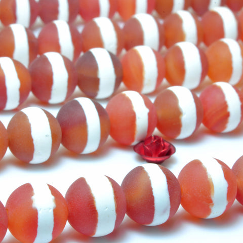 Red Agate OneLine Carnelian matte round loose beads wholesale gemstone for jewelry making bracelet necklace diy
