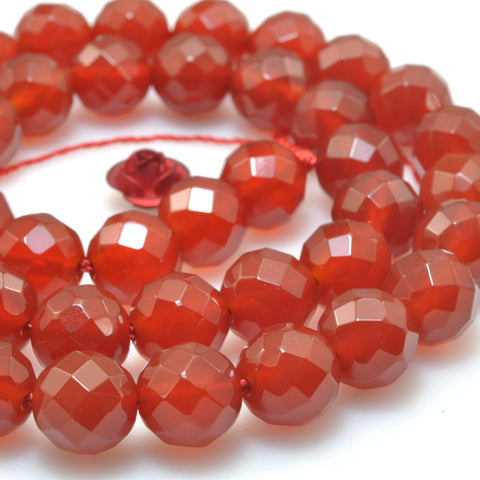 Natural Carnelian faceted round beads red gemstone wholesale jewelry making DIY 4mm-12mm