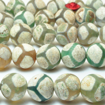 Tibetan Agate Dzi turtleback matte round beads wholesale loose gemstone for jewelry making DIY