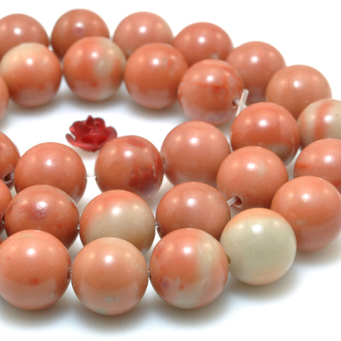 Tangerine Angelite smooth round loose beads gemstone wholesale for jewelry making bracelet DIY stuff