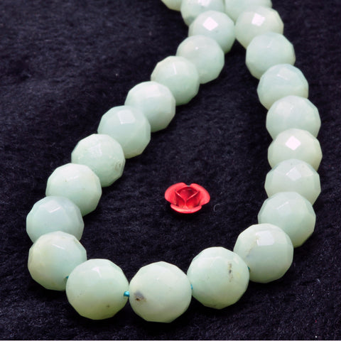 Natural Amazonite faceted round beads wholesale gemstone for jewelry making bracelet necklace diy