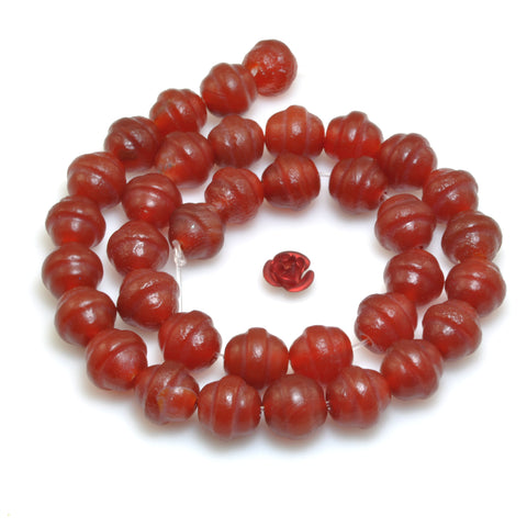 Carnelian Dark Red matte drum beads wholesale gemstone loose stone  jewelry making bracelet diy