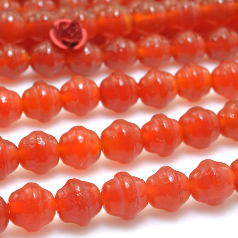 Carnelian matte drum beads wholesale gemstone loose red stone jewelry making bracelet diy