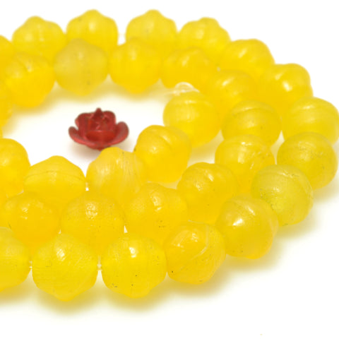 Yellow Agate matte drum beads wholesale gemstone loose stone jewelry making bracelet diy