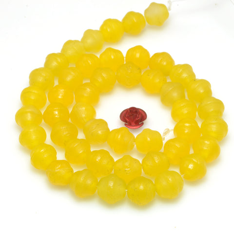 Yellow Agate matte drum beads wholesale gemstone loose stone jewelry making bracelet diy