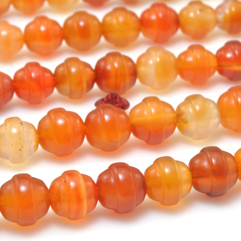 Natural Orange Red Carnelian Agate smooth drum beads wholesale gemstone loose stone jewelry making bracelet diy
