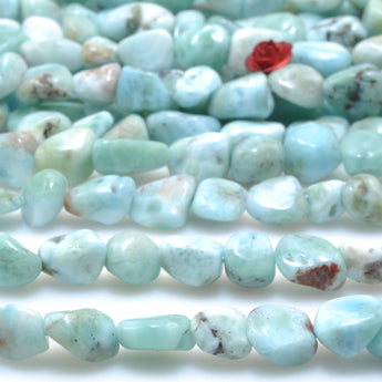 Natural blue larimar smooth chip nugget beads loose gemstone wholesale jewelry making bracelet diy stuff