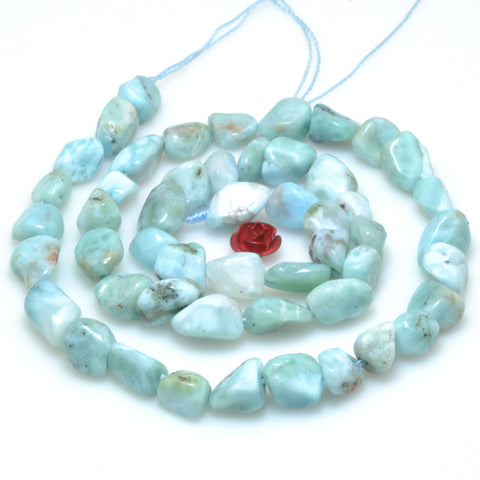 Natural blue larimar smooth chip nugget beads loose gemstone wholesale jewelry making bracelet diy stuff