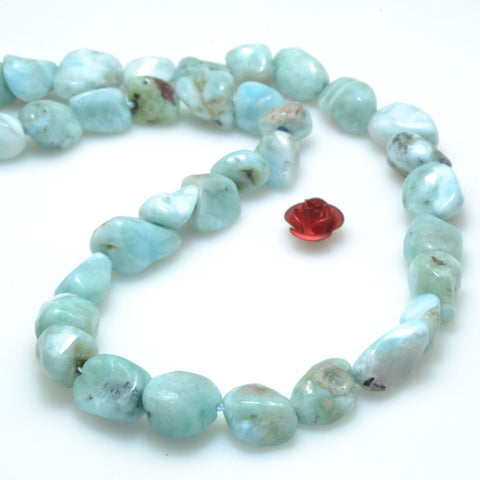Natural blue larimar smooth chip nugget beads loose gemstone wholesale jewelry making bracelet diy stuff