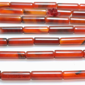 Natural Red Agate smooth tube loose beads wholesale gemstone for jewelry making bracelet necklace diy