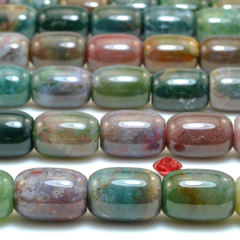 Natural Indian Agate smooth barrel drum beads wholesale gemstone loose stone for jewelry making