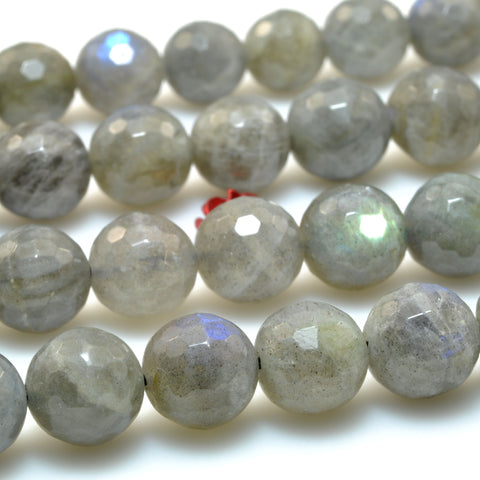 Natural Labradorite faceted round beads wholesale gemstone for jewelry making bracelet necklace DIY 10mm