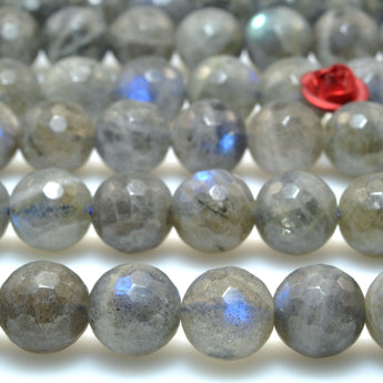 Natural Labradorite faceted round beads wholesale gemstone for jewelry making bracelet necklace DIY 8mm