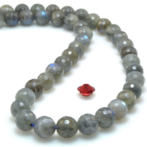 Natural Labradorite faceted round beads wholesale gemstone for jewelry making bracelet necklace DIY 8mm