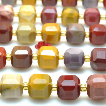 Natural Mookaite multicolor faceted cube loose beads wholesale gemstone semi precious stone for jewelry making bracelet necklace diy