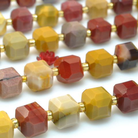 Natural Mookaite multicolor faceted cube loose beads wholesale gemstone semi precious stone for jewelry making bracelet necklace diy