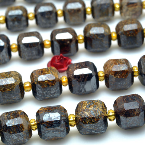 Natural Bronzite stone faceted cube beads loose gemstone wholesale jewelry making bracelet diy stuff