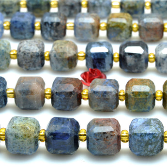 Natural Sunset Dumortierite Stone faceted cube loose beads wholesale gemstone for jewelry making diy bracelet necklace