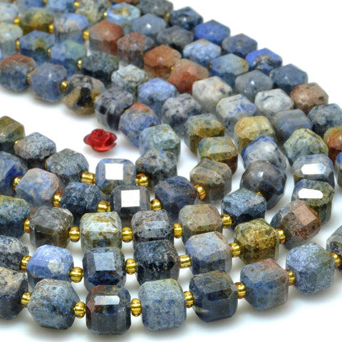 Natural Sunset Dumortierite Stone faceted cube loose beads wholesale gemstone for jewelry making diy bracelet necklace