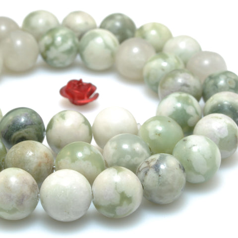 Natural Peace Jade smooth round beads wholesale loose gemstone for jewelry making bracelet necklace diy 8mm
