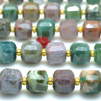 Natural Ocean Agate Multicolor Stone Faceted Cube beads wholesale gemstone for jewelry making DIY