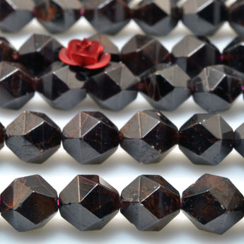 Natural Red Garnet star cut faceted nugget beads wholesale loose gemstone for jewelry making bracelet diy