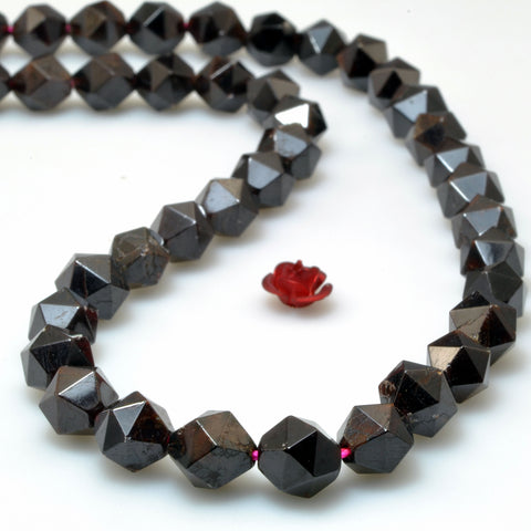 Natural Red Garnet star cut faceted nugget beads wholesale loose gemstone for jewelry making bracelet diy