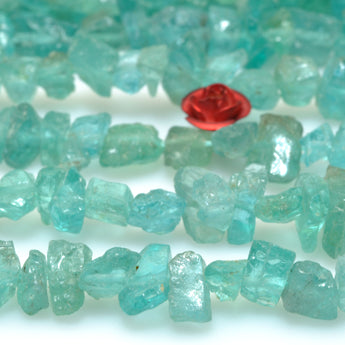 Natural Raw Apatite aqua green rough nugget chip beads wholesale loose gemstone for jewelry making diy