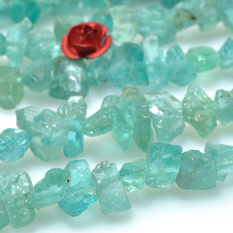 Natural Raw Apatite aqua green rough nugget chip beads wholesale loose gemstone for jewelry making diy