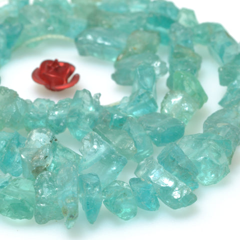 Natural Raw Apatite aqua green rough nugget chip beads wholesale loose gemstone for jewelry making diy