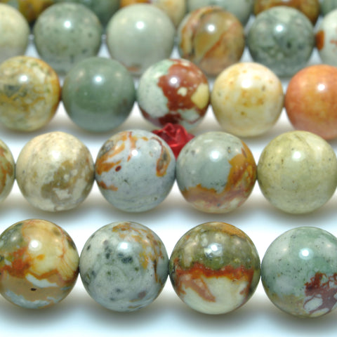 American Rocky Butte Picture Jasper natural Stone smooth round beads gemstone wholesale jewelry making DIY