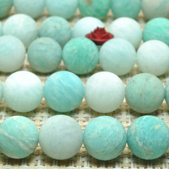 Natural Amazonite stone matte round loose beads wholesale gemstone for jewelry making bracelet necklace diy