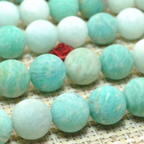 Natural Amazonite stone matte round loose beads wholesale gemstone for jewelry making bracelet necklace diy