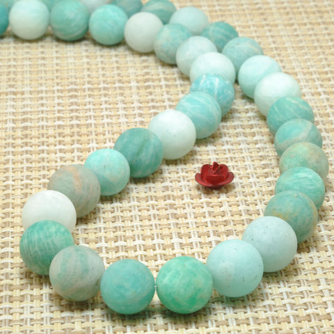 Natural Amazonite stone matte round loose beads wholesale gemstone for jewelry making bracelet necklace diy