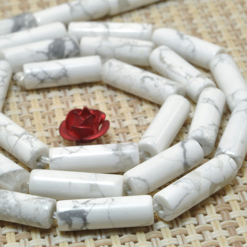 Natural White Howlite smooth tube beads for jewelry making diy bracelet wholesale gemstone semi precious stone